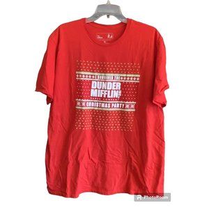 The Office I Survived the Dunder Mifflin Christmas Party T Shirt 2 XL Red Unisex